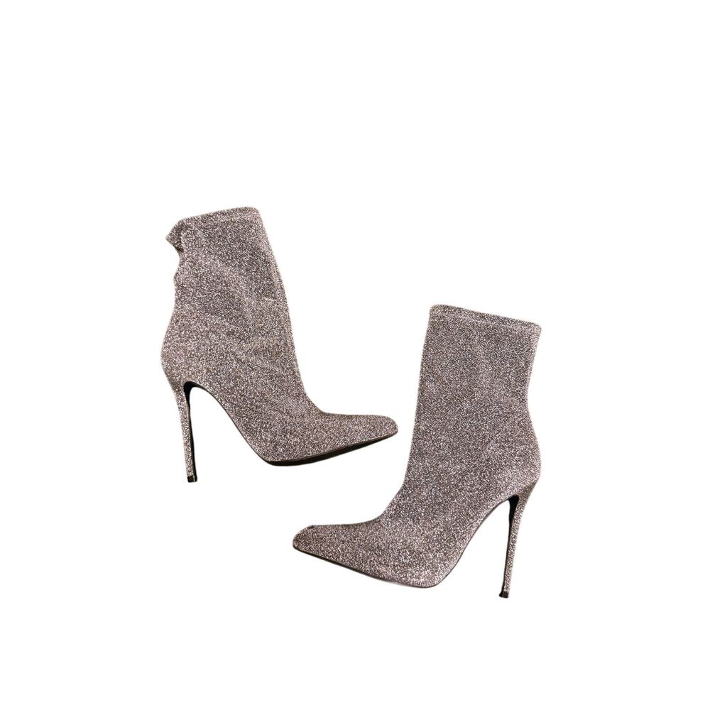 JustFab Shylan Women's Silver Heeled Boots NEW Size 10